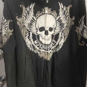 HOODIE BLING Skull Wing